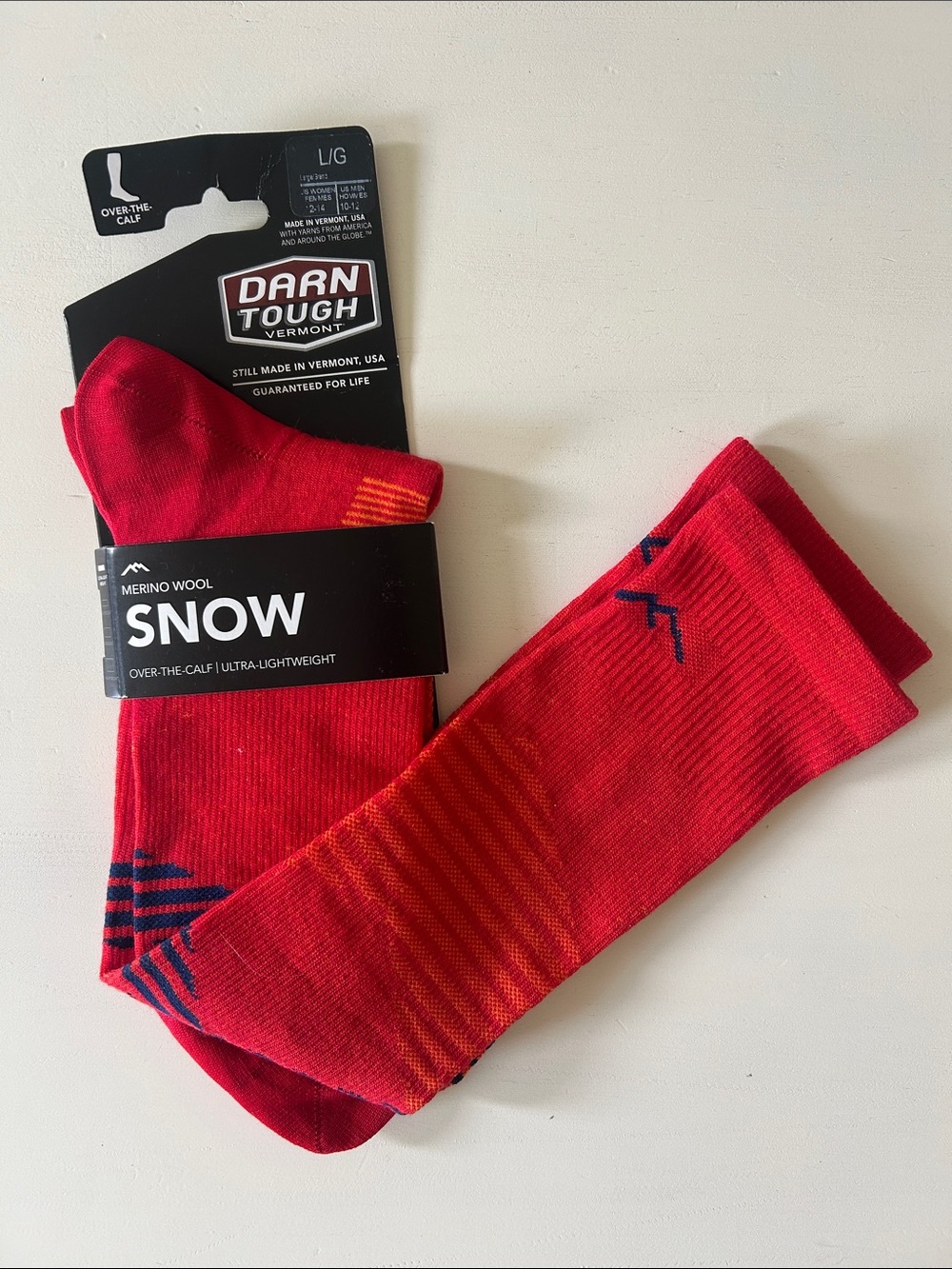 Darn Tough Merino Wool Over-the-Calf Socks - Red